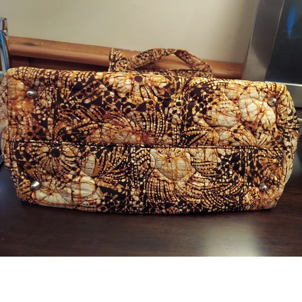 Victoria Quilted Boho Batik Handbag Earth Tone Floral Sunburst Fall Shoulder Bag